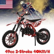 Seipouy Upgraded 49cc Kids Dirt Bike 2-Stroke - Mini Motorcycle, Gas Dirt Bikes with Front Rear Disc Brakes Speeds up to 25 MPH, Off-Road Tires, Shock Absorption, Dirtbikes for Kids