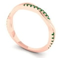 thumbnail image 2 of 0.16 ctw Wedding Band for Women - 14K Rose Gold Simulated Emerald Stackable Eternity Ring, 2 of 6
