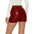 thumbnail image 7 of Teacher Appreciation Gifts AXXD Wine Workout Shorts Spring Faux Leather Summer High Waist Casual Shorts Elastic Pants Shorts Womens Plus Size Clearance $5, 7 of 7