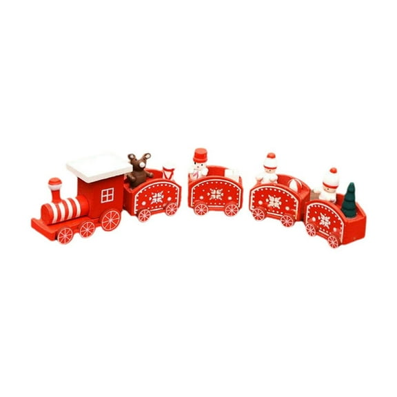 Diceymbol Wooden Christmas Train with Snowman Mini Train Decor for Christmas Party Christmas Cute Train Ornament Toys for Kids Gift Home Decoration Merry Christmas