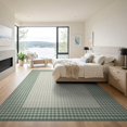 thumbnail image 3 of ODIKA 9'x12' Washable Area Rug Low Pile, Flatwoven, Mint Checked Checkered Grid Gingham Farmhouse Border Classroom for Great Room, Indoor Concept, Large Living, 3 of 7