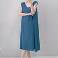 thumbnail image 2 of SROBPTY Womens Nightgowns Solid Sleeveless Crew Neck Plus Size Long Sleepshirts, 2 of 5