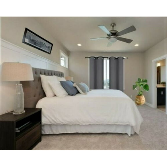 Window Treatment Short Panels Thermal Insulated Solid Grommet Blackout Curtains Drapes for Bedroom, Kitchen, Set of 2 Panels , 28 by 54 inch, Charcoal k54