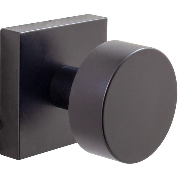 Bonn Door Knob with Square Rosette, Passage (Hall/Closet) Latch, Matte