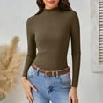 thumbnail image 4 of Byworldtasic Turtleneck Ribbed Sweaters for Women Cute Sexy Knitted Warm Fitted Sweater Underwear Basic Slim Fit Tops, 4 of 9