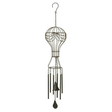 Hot Air Balloon Wind Chime Distressed Brown Cast Iron Hot Air Balloon Wind Chime Distressed Brown Cast Iron
