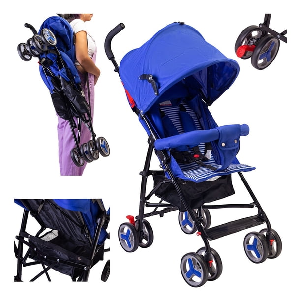 Carriola de Bastón Reclinable Starkids Andrómeda Azul Rayada