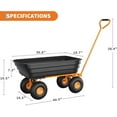 thumbnail image 6 of Garden Dump Cart - 600lb 4 Cu.Ft. Heavy Duty All Terrain Wheel Barrow, 180° Pivoting Handle for Easy Control,for Yard Work,Courtyards, Farm and Gardening, 6 of 7