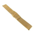 thumbnail image 3 of Bandini Mesh Watch Band, Stainless Steel Watch Band, Metal Watch Bands For Men / Women, Fold Over Watch Band Clasp, Adjustable Length Watch Strap, 18mm Watch Band Metal, Gold Tone / Fine Mesh, 3 of 6