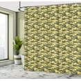 thumbnail image 4 of Ambesonne Khaki Shower Curtain, Repeating Camouflage Spots, 69"Wx84"L, Army Green Yellow, 4 of 4