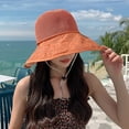 thumbnail image 4 of Women's Sun Hat - Lace Breathable Wide Brim Sunscreen Lady Beach Summer Hat with Bow-knot & Strap, 4 of 5