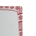 thumbnail image 2 of Ambesonne Holiday Fitted Sheet, Winter Snowflakes Stripes, Full Size, Vermilion and White, 2 of 2