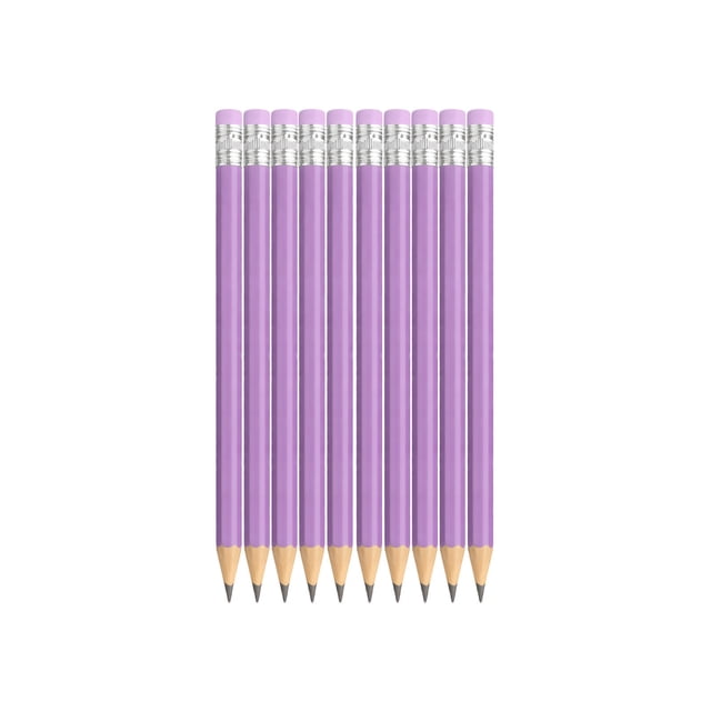 Kids Wooden Pencil Set with Eraser Toppers, Candy Ribbon Rubber Head Pencils, Multi-Function Sketching Drawing Writing, 10-Pack
