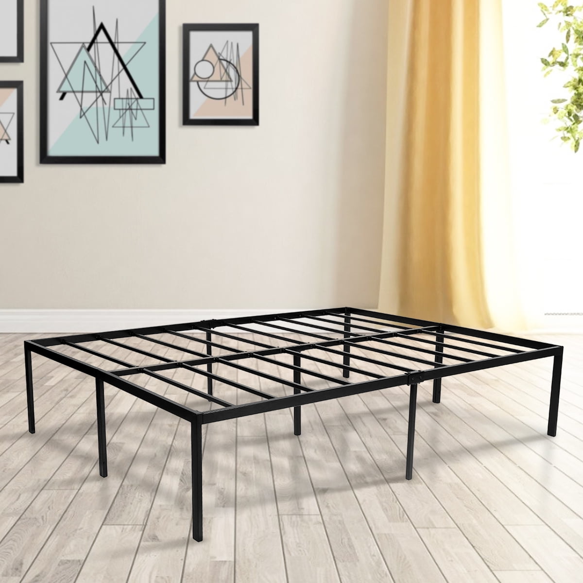 14/16.5 Inch Tall Foldable Metal Platform Bed Frame, Twin/Full/Queen