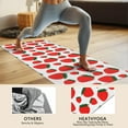 thumbnail image 4 of Red Strawberry Plants Fruit Green Leaf White Pattern Hot Yoga Mat Towel Non Slip for Hot Yoga - Quick-Drying Yoga Mat Cover with 4 Corner Pockets with Travel Bag - Hot Yoga Towel Non Slip 70"x26", 4 of 6