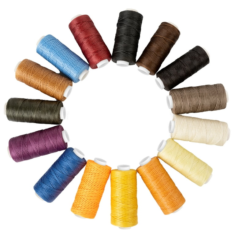 15 Colors Waxed Thread, Leather Sewing Thread,Hand Stitching Thread for Hand  Sewing Leather and Bookbinding 