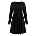 thumbnail image 7 of Ashirexll Casual Dresses for Women Winter Casual Pullover Long Sleeve Round Neck Solid Color Dress with Pockets, 7 of 7