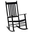 thumbnail image 1 of Outsunny Wooden Porch Rocking Chair Outdoor Patio Rocker Garden Single Leisure Reclining Seat Armchair Black, 1 of 10