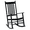 Black, variant on PINDEE Wooden Oversized Porch Rocker Chair with High Back and Armrest, All Weather Slatted Rocker for Backyard, Garden, 400 lbs Support,White