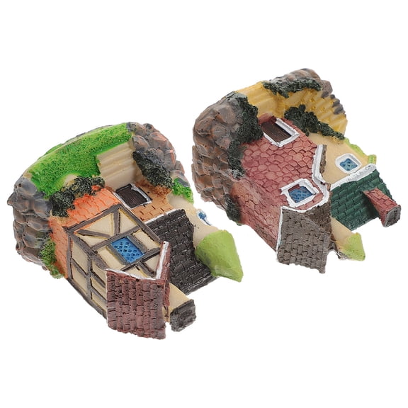 Soimiss Resin Tiny House Assorted Color Garden Decor for Desktop and Micro Landscaping