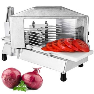 Restaurantware Met Lux 3/16 inch Tomato Slicer, 1 with Slide Board Tomato Wedge Slicer - Stainless Steel Blades, with Handle, Aluminum Commercial