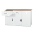 thumbnail image 4 of Resenkos White Sideboard Buffet Cabinet with 3 Drawers and 3 Doors Adjustable Shelves Buffet Server for Kitchen Dining Room, 4 of 7