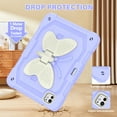 thumbnail image 3 of Compatible with iPad Pro 11 2024, Case for Kids Boy Girl Gift, Cute Butterfly Wings Kickstand Shockproof Silicone Heavy Duty Rugged Cover with Shoulder Strap for iPad Pro 11 2024, Purple+Beige, 3 of 6