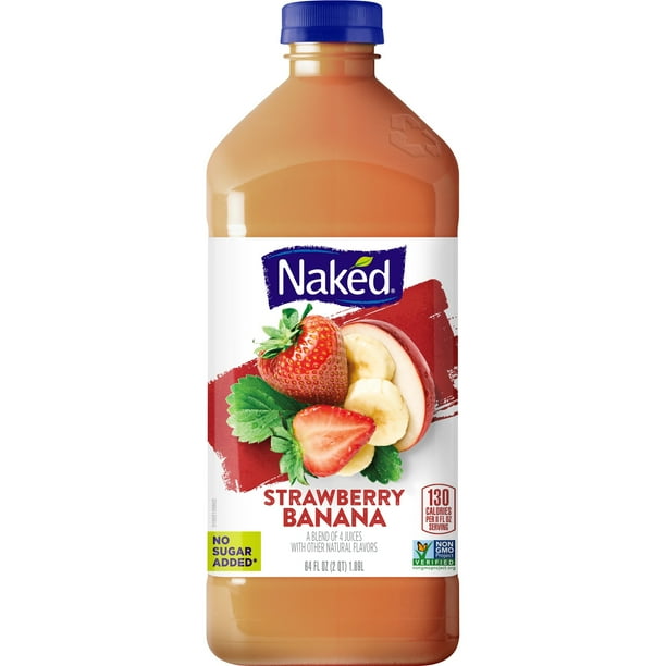Naked Juice Fruit Smoothie, Strawberry Banana, 64 oz Bottle Walmart