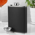 thumbnail image 4 of iMucci Flask for Liquor and Funnel - 8 oz Leak Proof Stainless Steel Pocket Hip Flask with Black Leather Cover Gift for Men, 4 of 6