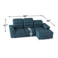 thumbnail image 7 of Lexicon Alfio Microfiber Sectional Sofa with Pull Out Bed in Blue, 7 of 7