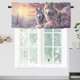thumbnail image 2 of Cortinas con diseño de lobo para ventanas de cocina, escena invernal, bosque nevado rústico, pino, paisaje natural, privacidad, decorativas, con bolsillo para varilla, cortinas cortas para ventana,, 2 of 6
