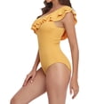 thumbnail image 4 of Traje de baño Mujer Color sólido Un hombro Volantes Bikini Traje de baño conservador Fridja  nalpqowj62851, 4 of 8