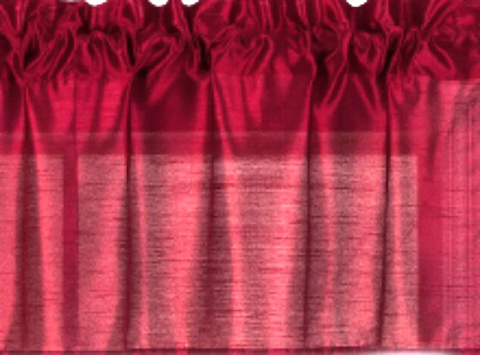Gorgeous Home Linen Burgundy 1pc Semisheer Solid Faux Silk Rod Pocket Straight Window Valance 55"in Wide X 18"in Length