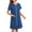 Navy, variant on Cxenplz Zipper Robes for Women Knee Length Bathrobe Lightweight Zip Up Front Housecoat Short Sleeve Nightgown with Pockets, S-2XL