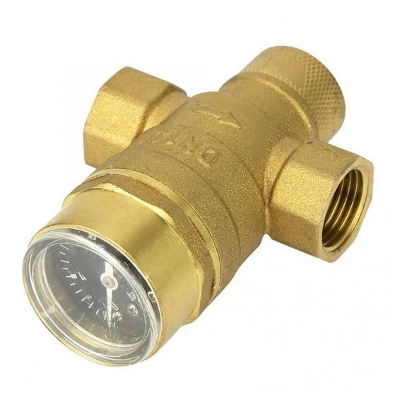 Reducing Regulator Valve 1/2 inch Water Pressure Reducing Valve Relief Valve With Guage Meter Adjustable Water Flow ,Durable Materia
