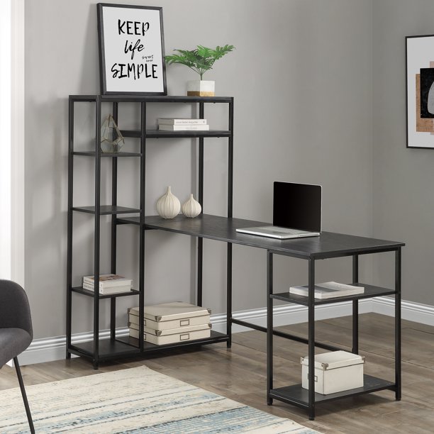 Computer Desk with Storage Shelves, Aukfa Home Office Desk with