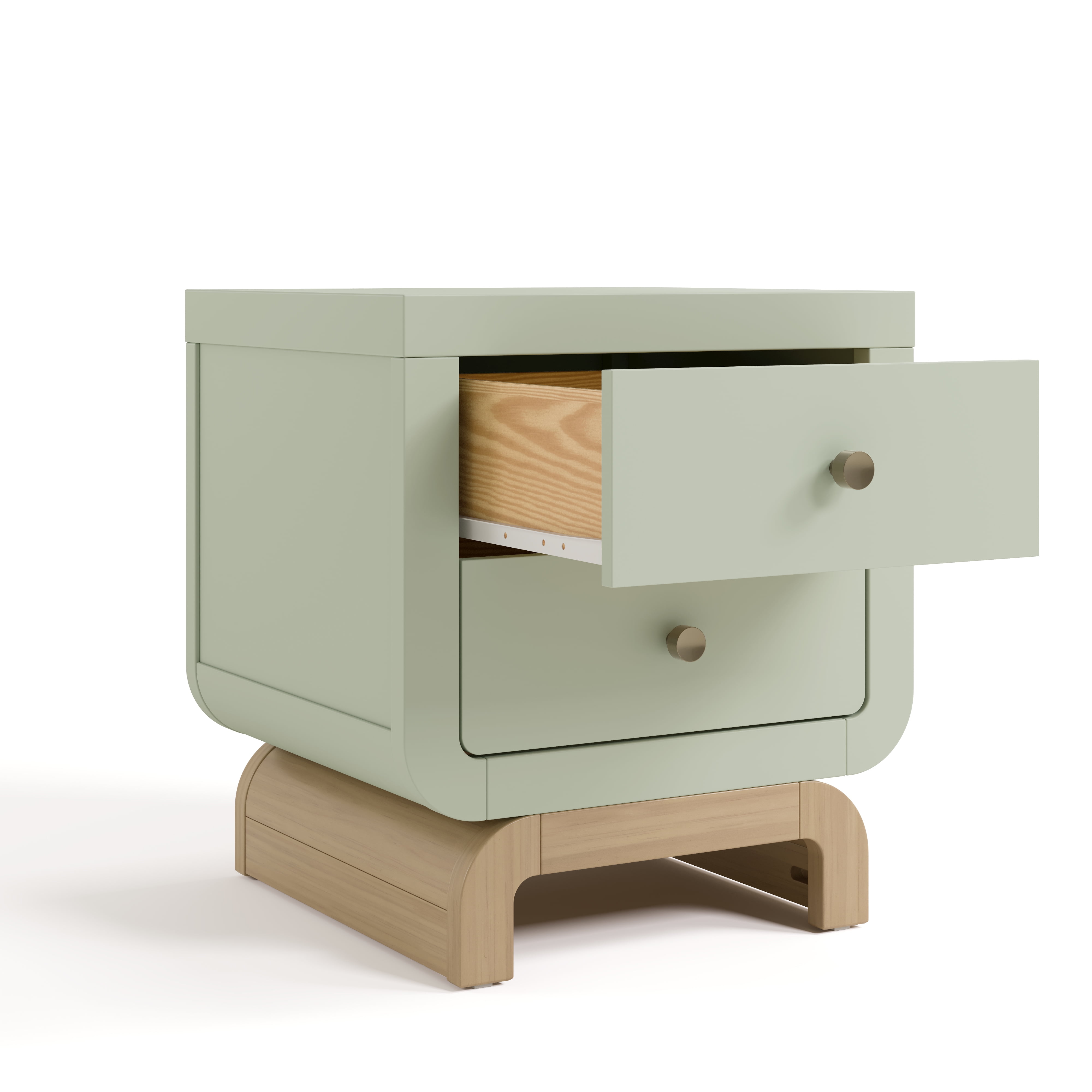 Art of Nursery by Storkcraft Santorini 2 Drawer Children's Nightstand, Sage with Driftwood
