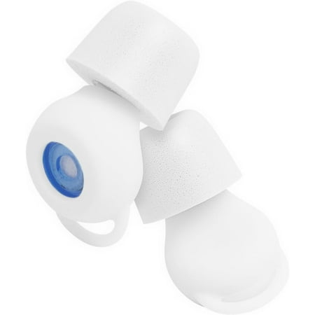

Memory Foam Earplugs With Earpiece Super Soft Reusable Hearing Protection In Flexible Silicone For Sleep Noise Sensitivity - 4 Ear Tips In S/M Noise Reduction (White Medium)