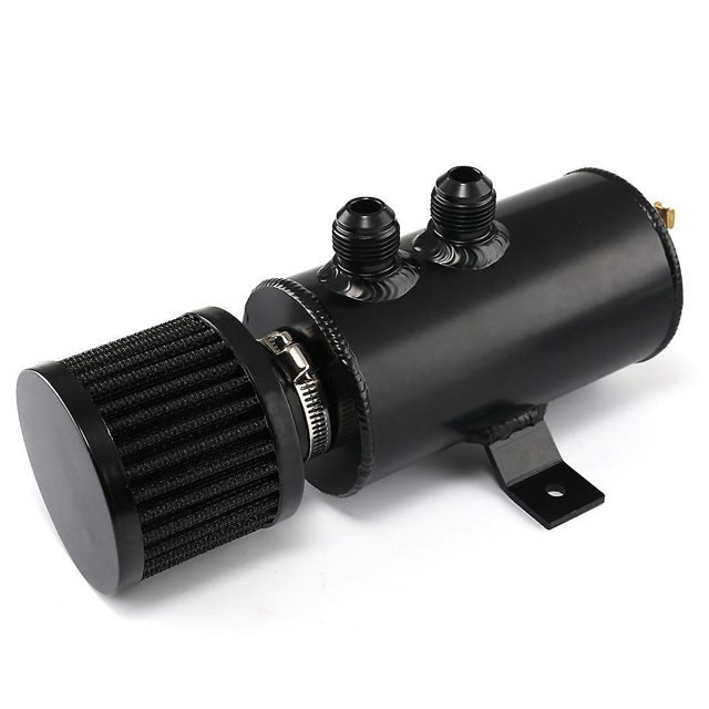 1pcs Black Silver Aluminum 10an Tank Reservoir + Vent Filter Baffle Kit