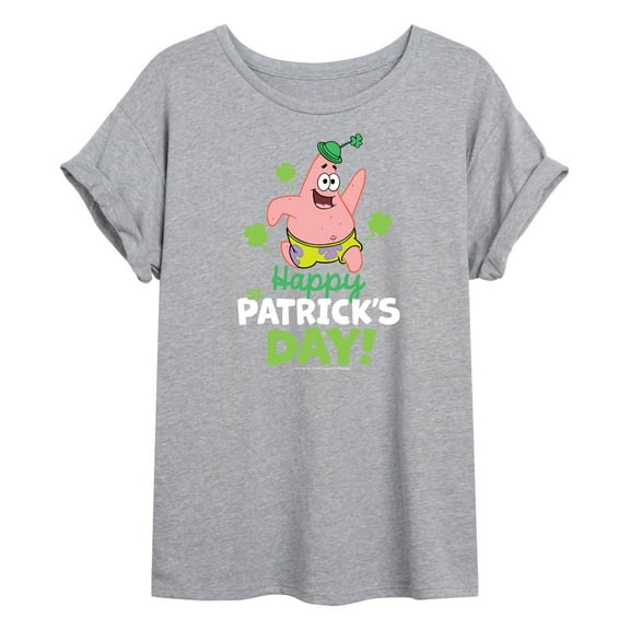 SpongeBob SquarePants - Happy St. Patricks Day - Juniors Ideal Flowy Muscle T-Shirt