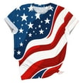 thumbnail image 5 of 4th of July T Shirt 4th of July T Shirt for Women 4th of July Women Shirt Women American Flag Top Patriotic Womens Tee Ladies' Independence Day Printed Round Neck Short Sleeved T-Shirt Loose Top, 5 of 5