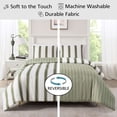 thumbnail image 3 of Mainstays Full/Queen Comforter Set, 3-Piece, All-Season, Green Stripe, 3 of 11