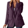thumbnail image 2 of Casual Blazers for Women 2025 Long Sleeve Open Front Button Notch Lapel Collar Business Casual Work Office Jacket, 2 of 6