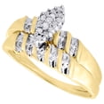 thumbnail image 3 of 10K Yellow Gold Diamond Engagement Ring Wedding Band Trio Bridal Set .10 Ct., 3 of 9
