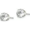 thumbnail image 2 of Sterling Silver 6mm Round Snap Set Cz Stud Earrings (6 X 6) Made In United States qe1005, 2 of 5
