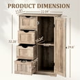 thumbnail image 5 of Ktaxon Wooden Bathroom Floor Cabinet, Side Storage Organizer with 4 Drawers, 1 Cupboard & 2-Shelves, Vintage Washed Gray, 5 of 25