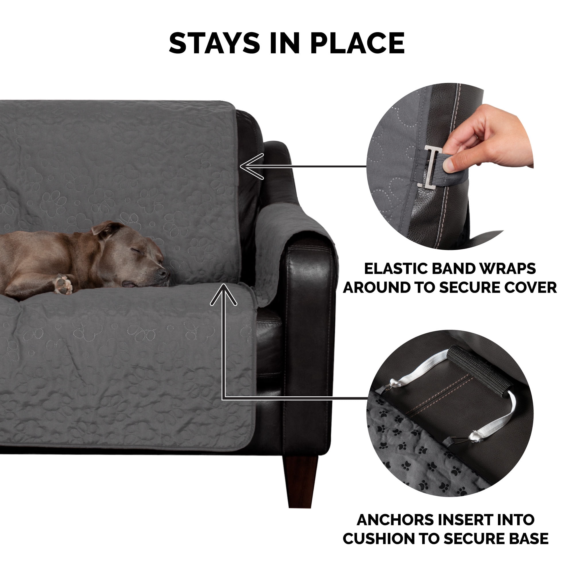 FurHaven Waterproof Slip-Resistant Furniture Protector, Gray, Extra Large Sofa, 1 Count