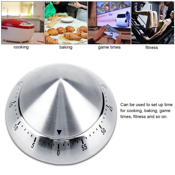 Temporizador mecánico acero inoxidable de moda 60 minutos de cuenta atrás Mecanismo de cocina mecánico Herramienta de cocina ANGGREK Otros