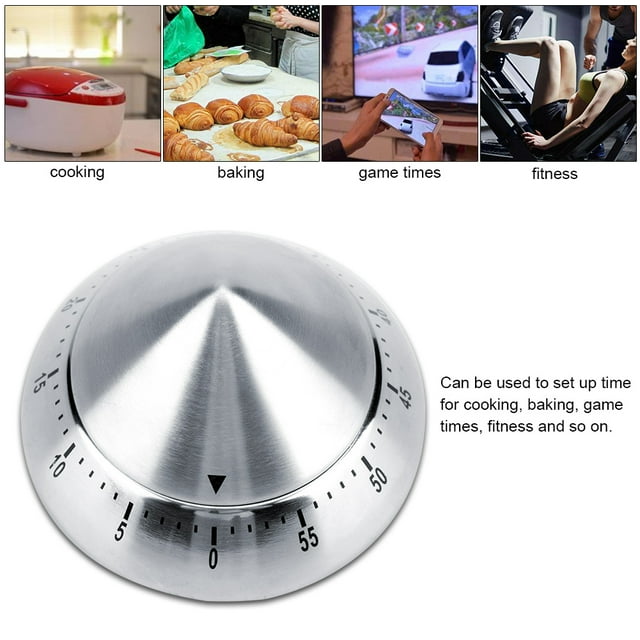 Temporizador mecánico acero inoxidable de moda 60 minutos de cuenta atrás Mecanismo de cocina mecánico Herramienta de cocina ANGGREK Otros