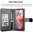 thumbnail image 5 of Takfox Moto G Power 5G 2024 Case, for Motorola Moto G Power 5G 2024 Wallet Case, PU Leather w Credit Card Holder Flip Cover [9 Card Slots][Kickstand] Magnetic Detachable Hard Case & Strap -Black, 5 of 8